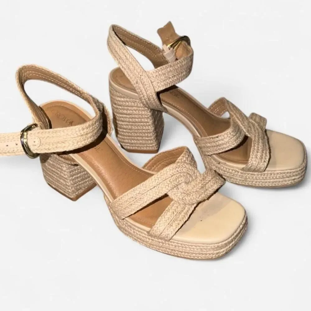 Crown-vintage Women's Tan and Cream Espadrilles